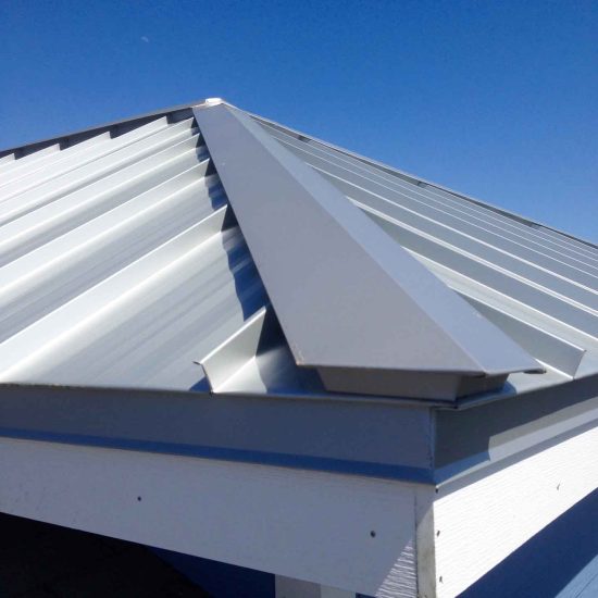Hip joint of metal roof installed in WIlmington NC