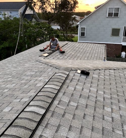 flat asphalt shingle roof installed in wrightsville beach