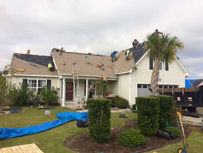 Roofing repair on home in wilmington nc